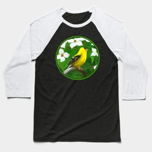 Goldfinch Painting - Cute Original Bird Art Baseball T-Shirt